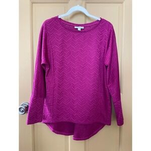 Dana Buchman Purple Textured Shirt Women's Size M
